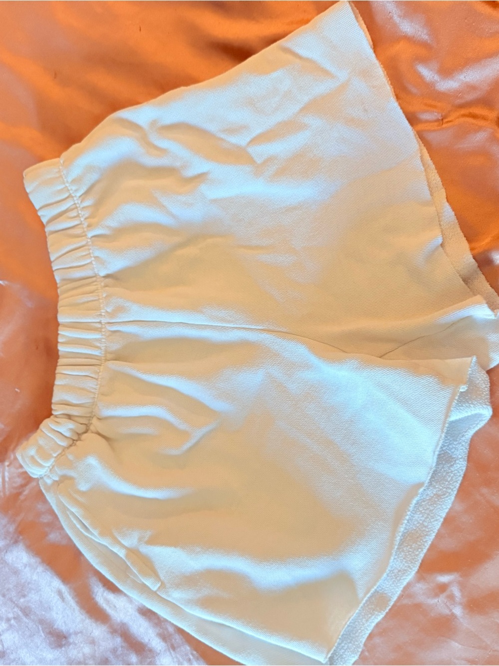 Women's Cream Athletic Shorts with Elastic Waist